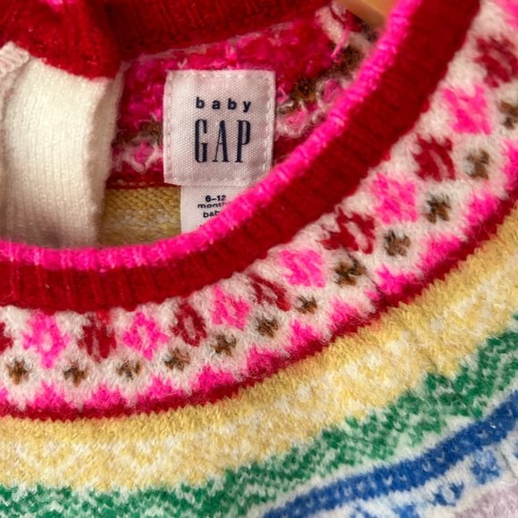 Gap Baby Rainbow Fair Isle Sweater, 6-12M - Picture 8 of 8